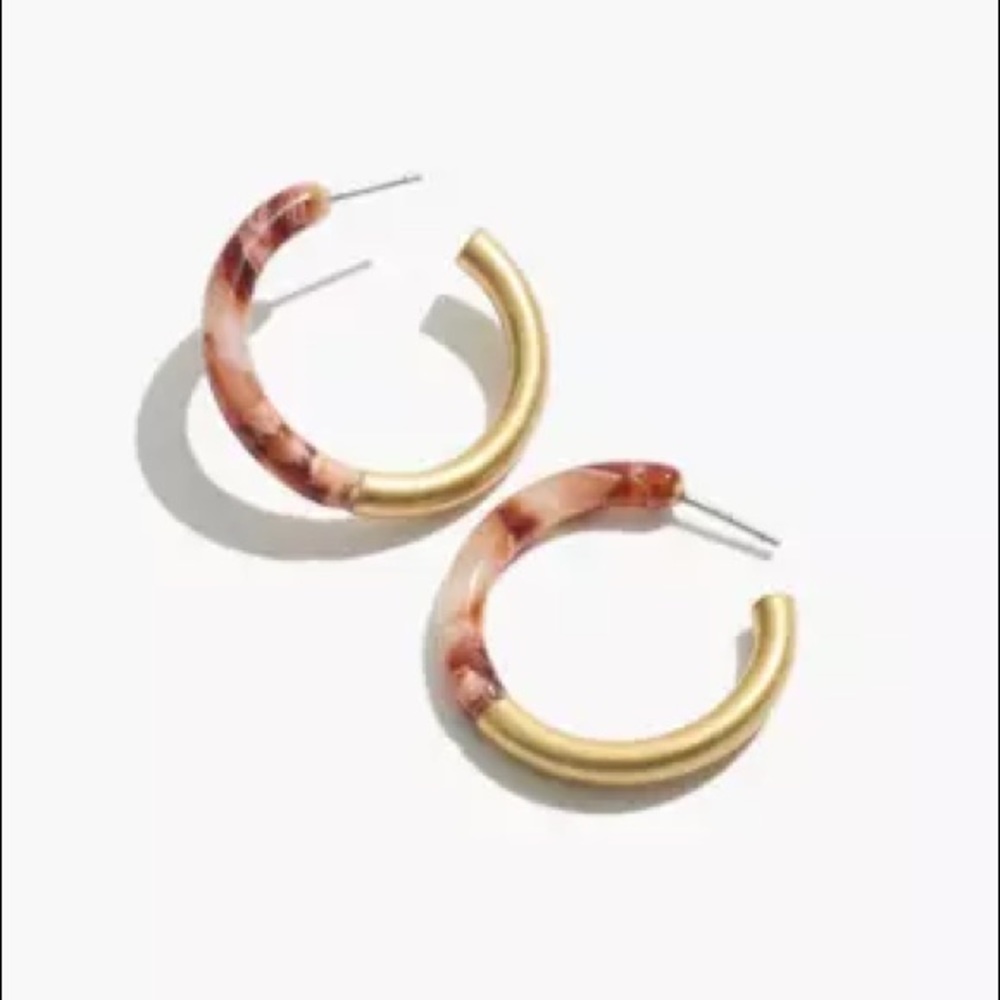 Small Half Acetate Hoop Earrings